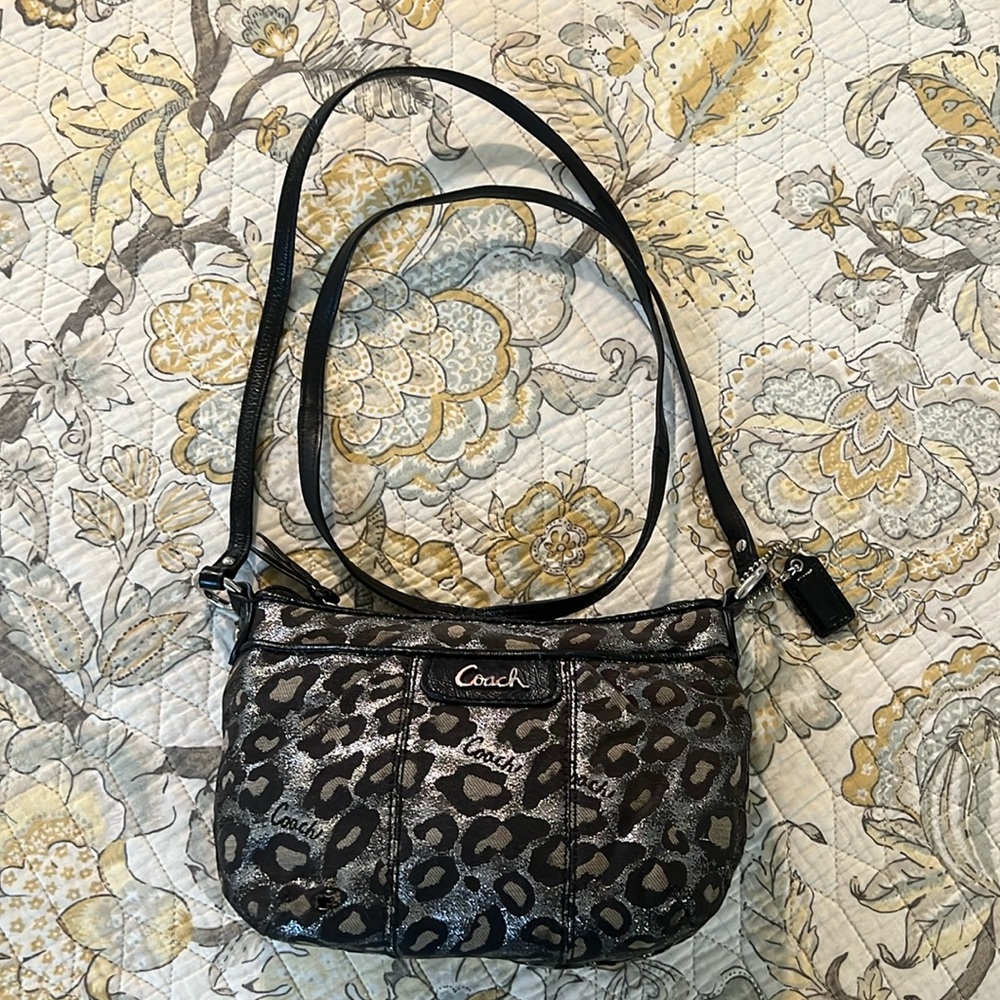 Coach crossbody metallic with black